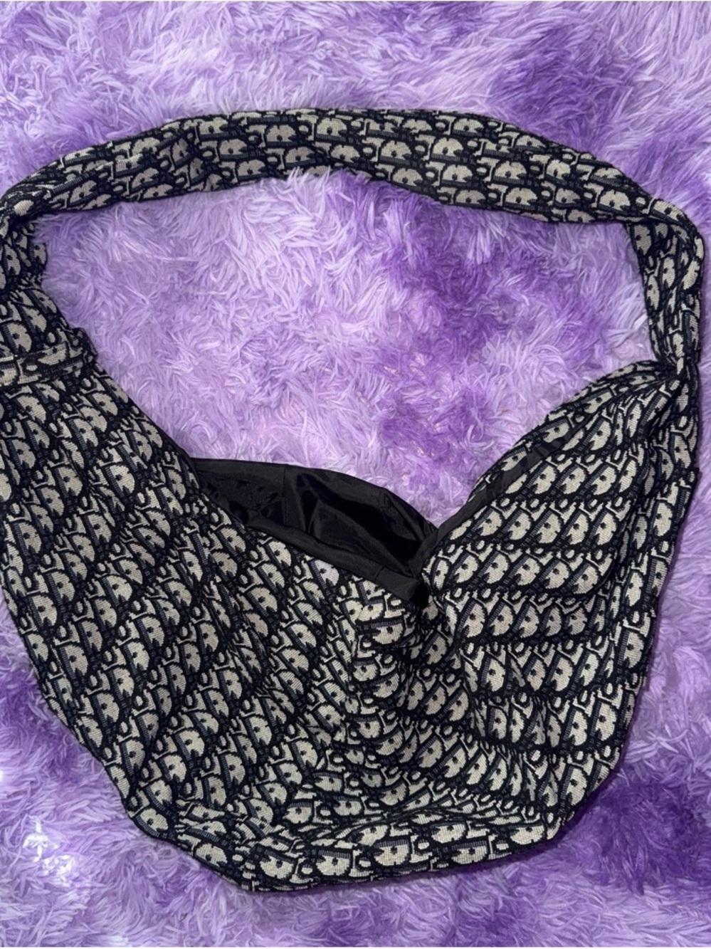 Black & Cream Jacquard pet  Shoulder Bag